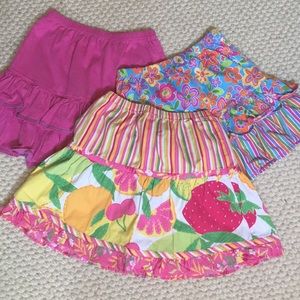 3 Hanna Andersson girls skirts 120 = US 6